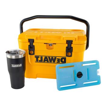 COOLERS AND TUMBLERS | Dewalt DXC1013B 10 Quart Roto-Molded Lunchbox Cooler/ 10 Quart Ice Pack Cooler/ 30 oz. Black Tumbler Combo